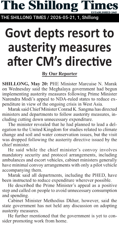 Govt depts resort to austerity measures after CM’s directive
