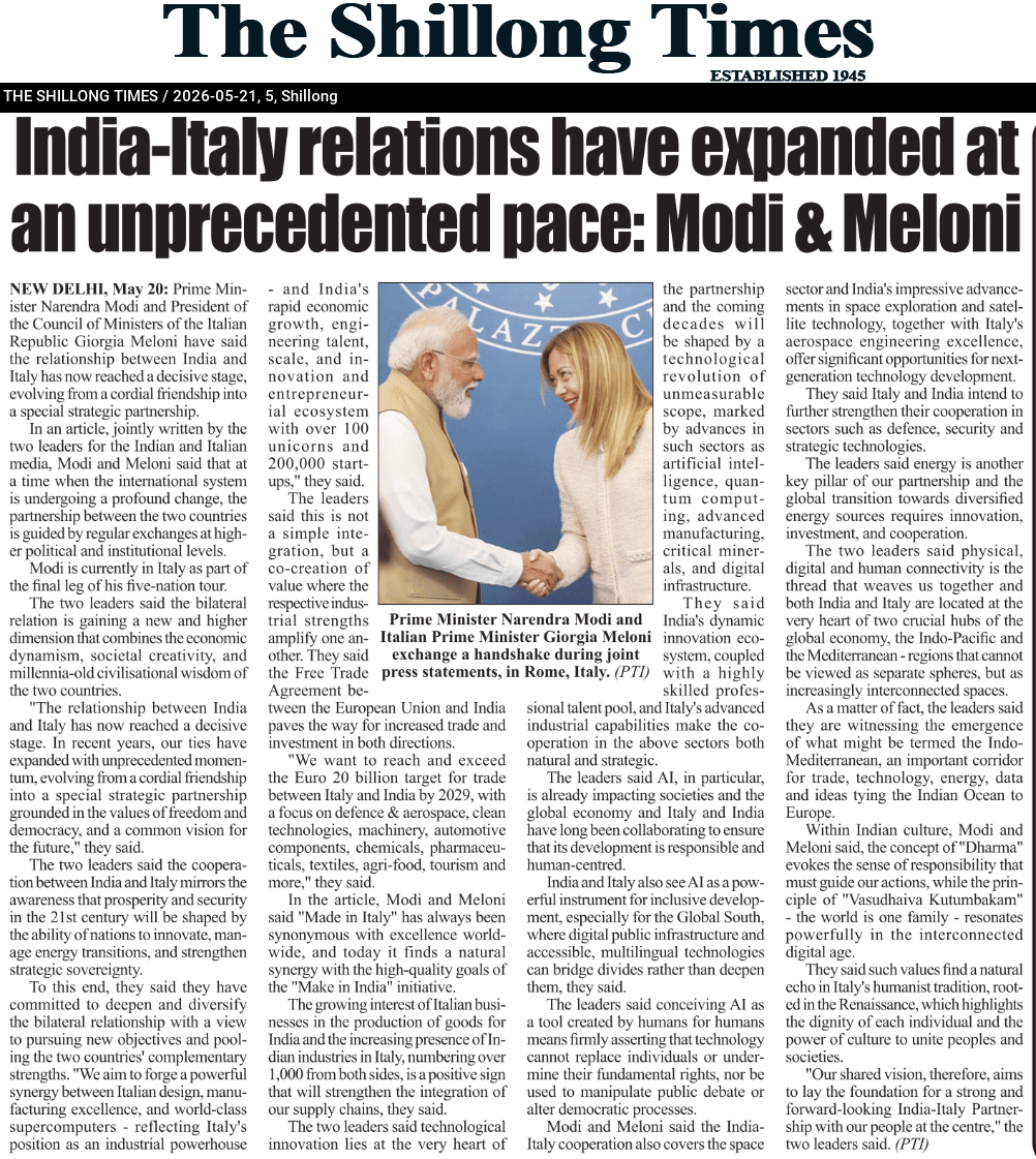 India-Italy relations have expanded at an unprecedented pace: Modi & Meloni