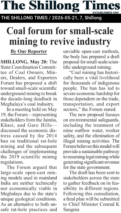 Coal forum for small-scale mining to revive industry