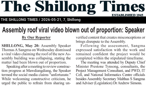 Assembly roof viral video blown out of proportion: Speaker