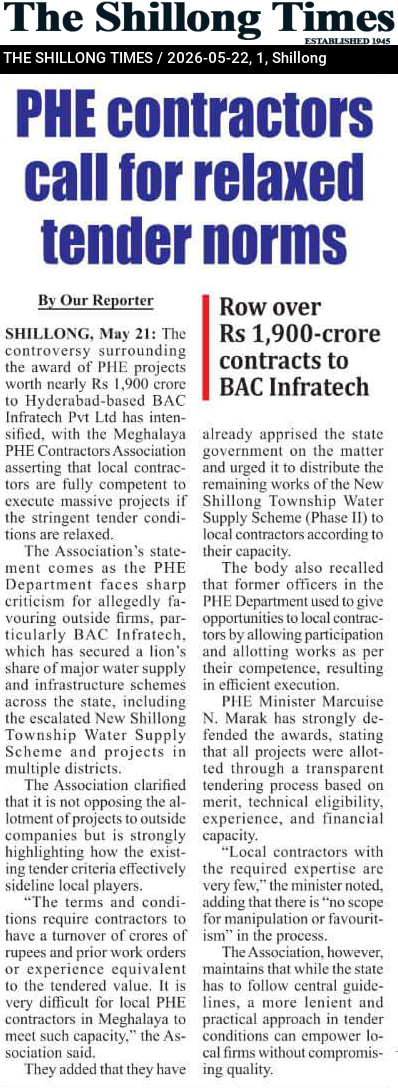 PHE contractors call for relaxed tender norms
