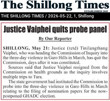 Justice Vaiphei quits probe panel