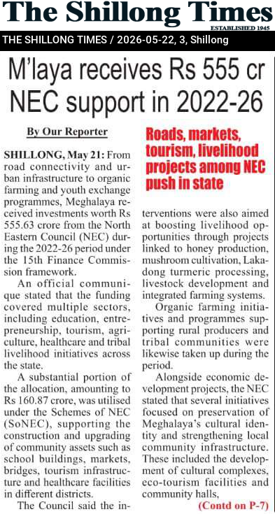M’laya receives Rs 555 cr NEC support in 2022-26