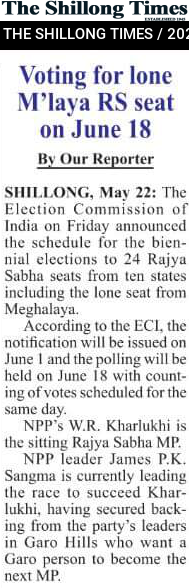 Voting for lone M’laya RS seat on June 18