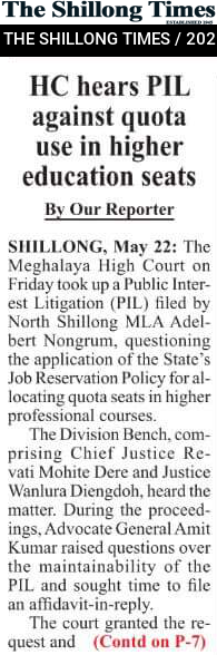 HC hears PIL against quota use in higher education seats