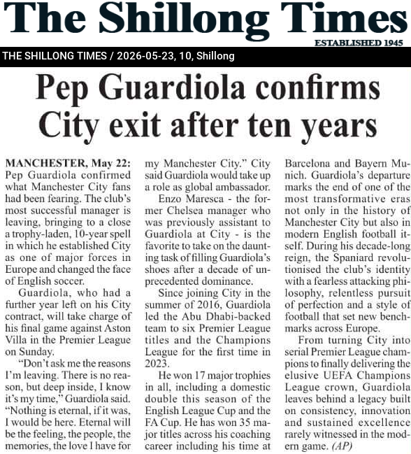 Pep Guardiola confirms City exit after ten years