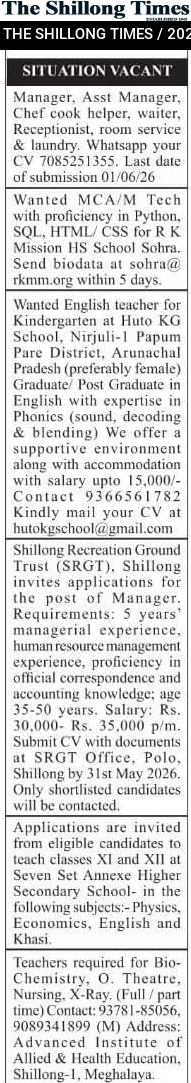 SITUATION VACANT