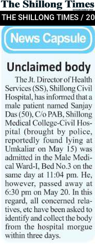 Unclaimed body