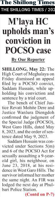 M’laya HC upholds man’s conviction in POCSO case