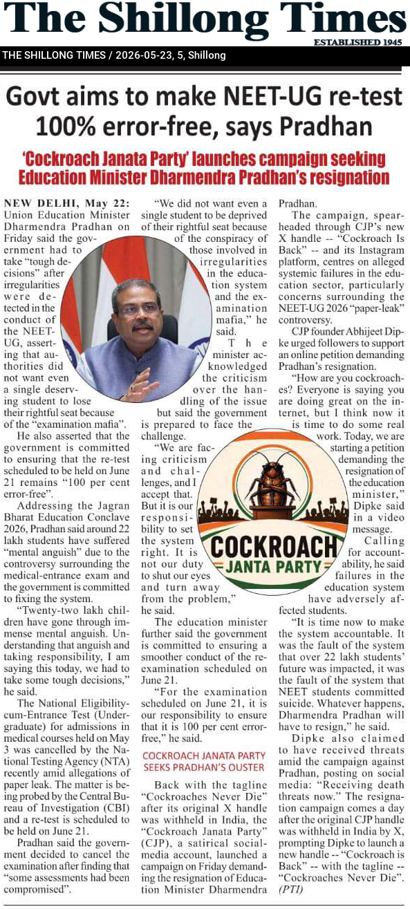 Govt aims to make NEET-UG re-test 100% error-free, says Pradhan