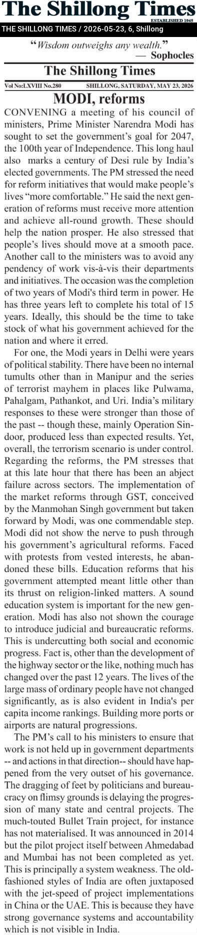 MODI reforms