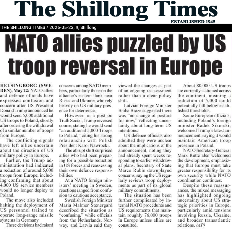 NATO allies puzzled by US troop reversal in Europe