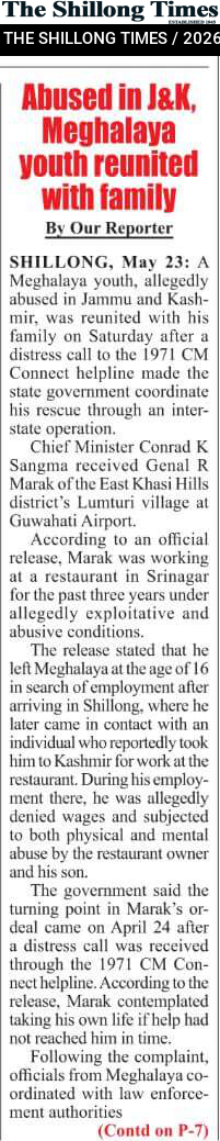 Abused in J&K, Meghalaya youth reunited with family