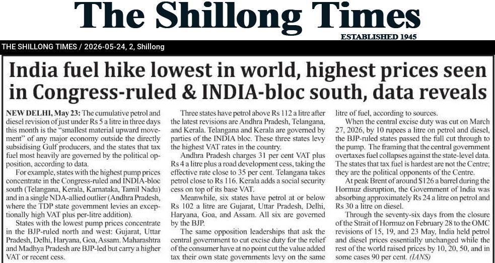 India fuel hike lowest in world, highest prices seen in Congress-ruled & INDIA-bloc south, data reveals