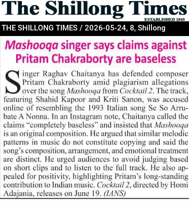 Mashooqa singer says claims against Pritam Chakraborty are baseless