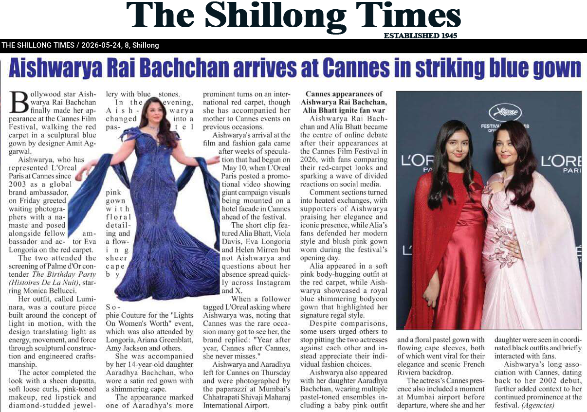 Aishwarya Rai Bachchan arrives at Cannes in striking blue gown