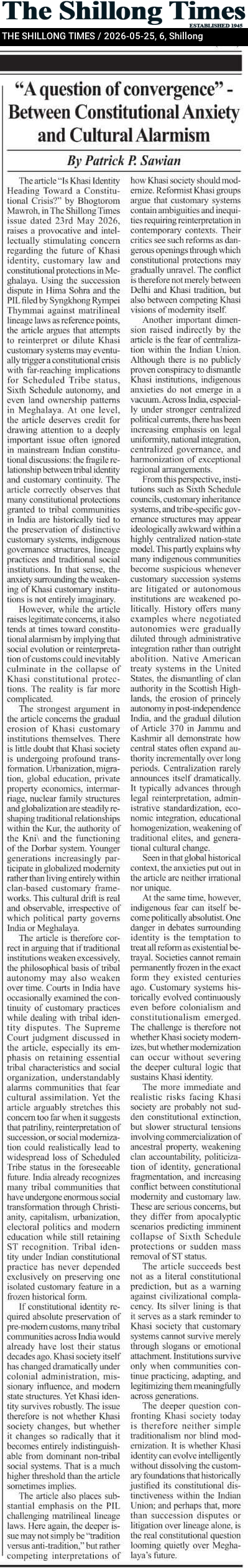 “A question of convergence” – Between Constitutional Anxiety and Cultural Alarmism
