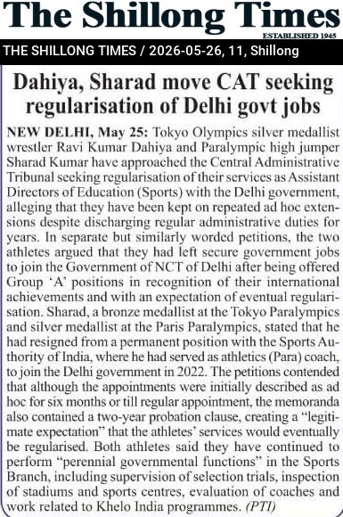 Dahiya, Sharad move CAT seeking regularisation of Delhi govt jobs