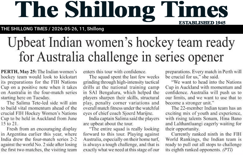 Upbeat Indian women’s hockey team ready for Australia challenge in series opener