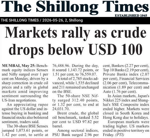 Markets rally as crude drops below USD 100