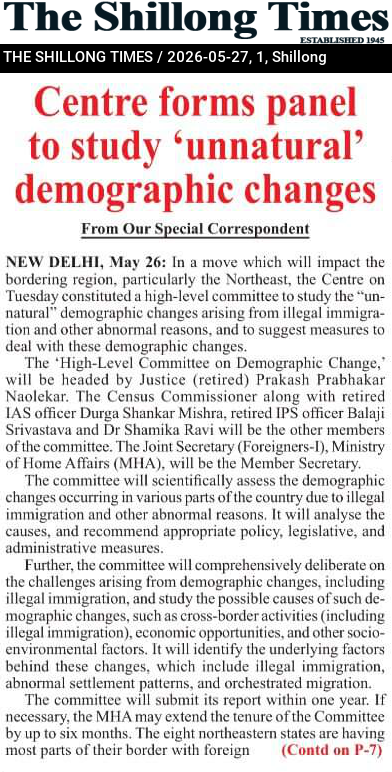 Centre forms panel to study ‘unnatural’ demographic changes