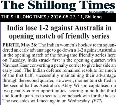 India lose 1-2 against Australia in opening match of friendly series