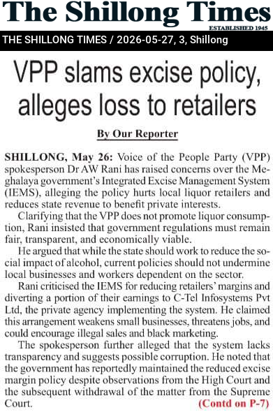 VPP slams excise policy, alleges loss to retailers