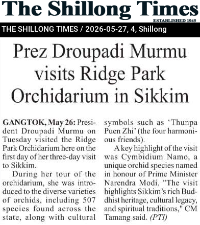 Prez Droupadi Murmu visits Ridge Park Orchidarium in Sikkim