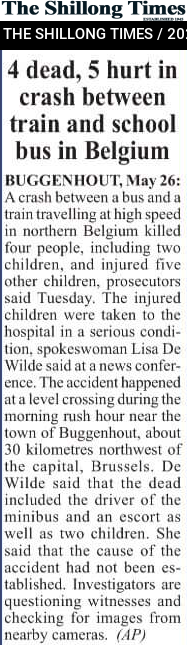 4 dead, 5 hurt in crash between train and school bus in Belgium