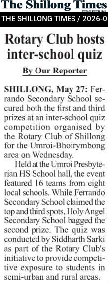 Rotary Club hosts inter-school quiz